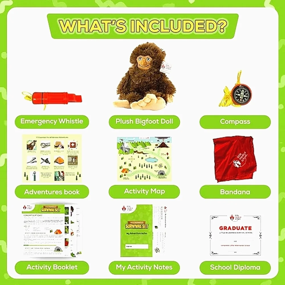 Little Medical School Wilderness Survival Play Set & Bigfoot Adventure Plush Toy